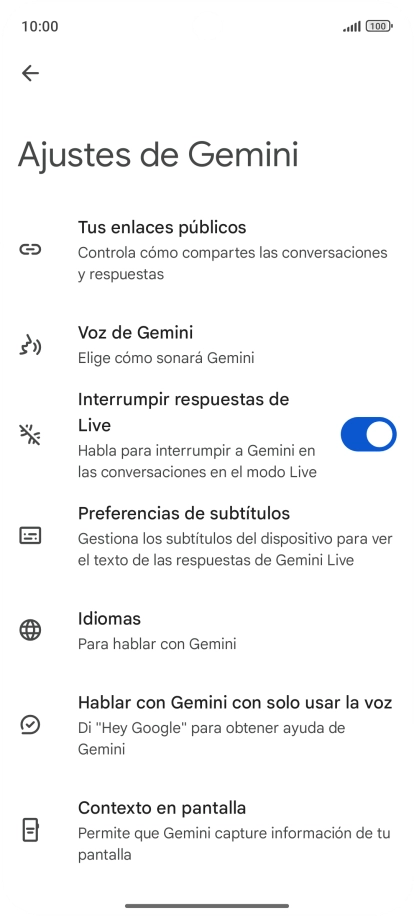 Sigue las indicaciones de la pantalla para seleccionar los ajustes deseados.