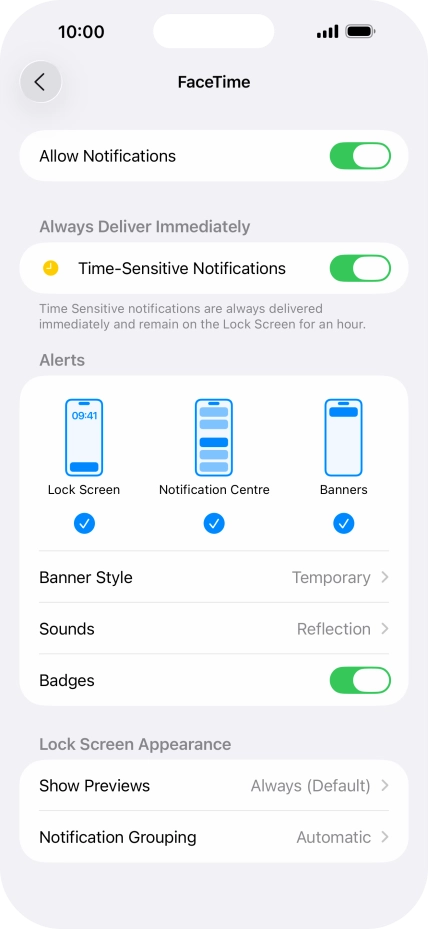 Press the indicator next to 