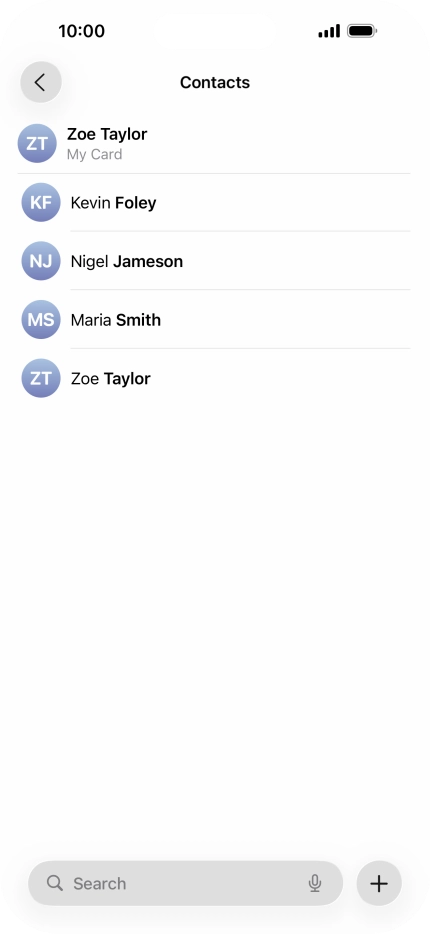 Press the new contact icon.