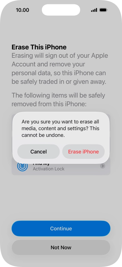 Press Erase iPhone.