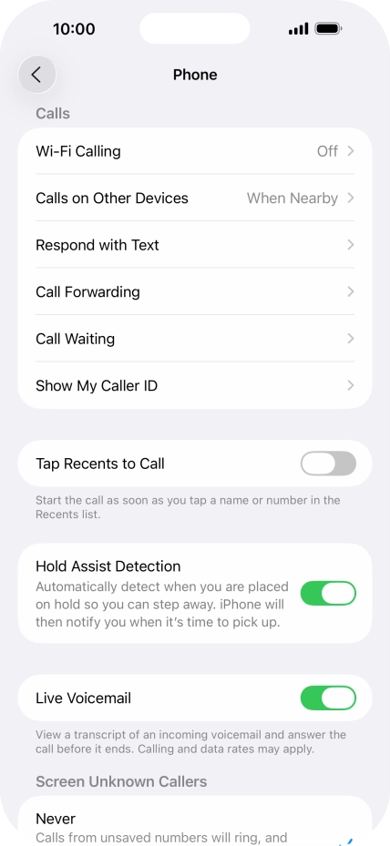 Press the indicator next to 