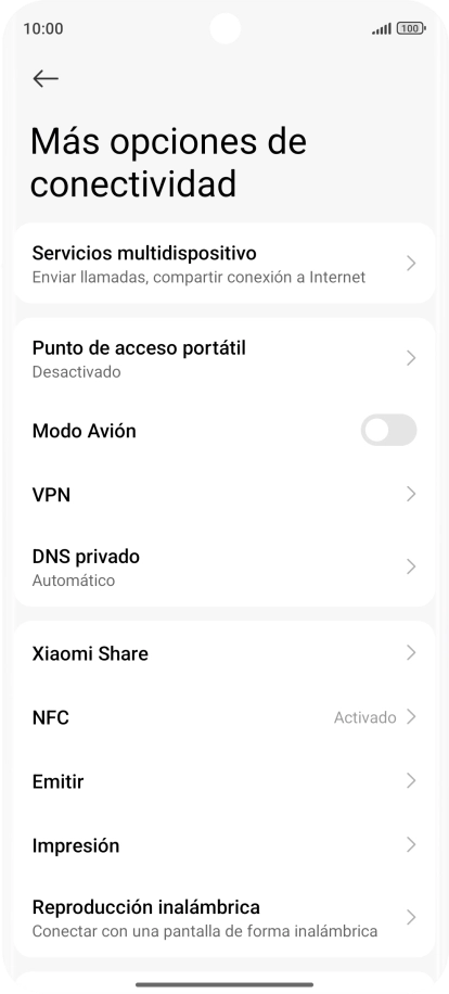 Pulsa Punto de acceso portátil.