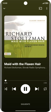 Pulsa la flecha hacia la derecha para ir al archivo de música siguiente.