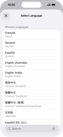 Press the required language.