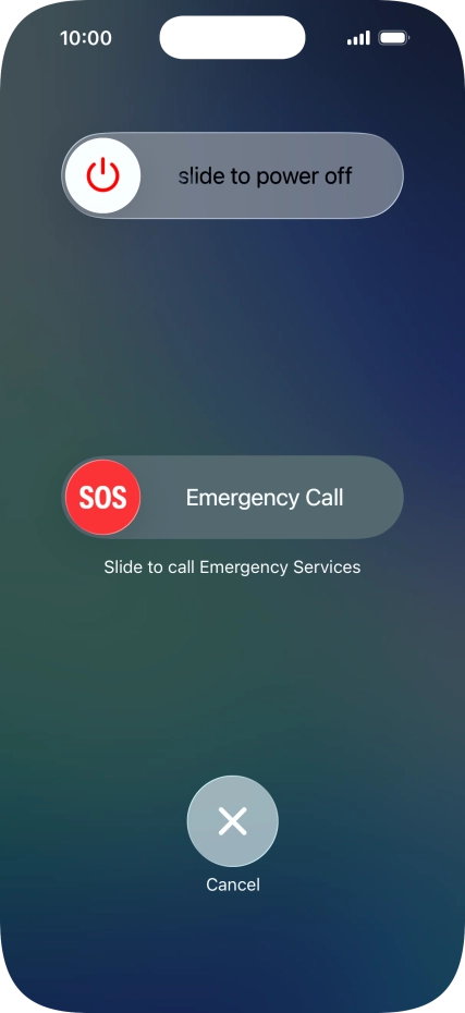 Press and drag the power off icon right.