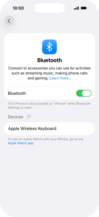Press the required Bluetooth device and follow the instructions on the screen to pair the device with your phone.