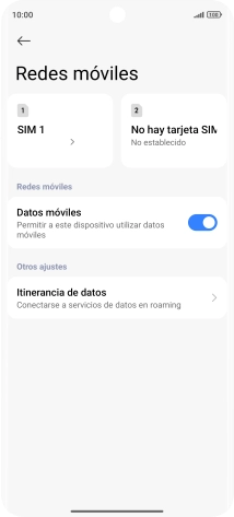 Pulsa Itinerancia de datos.