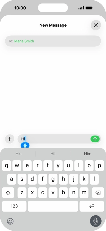 Press the microphone icon to end dictation.