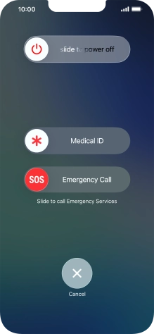 Press and drag the power off icon right.