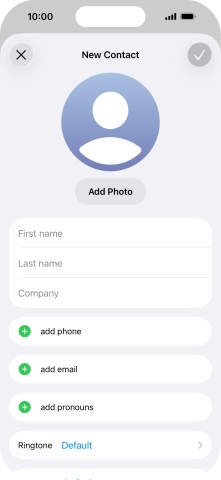 Press First name and key in the first name.