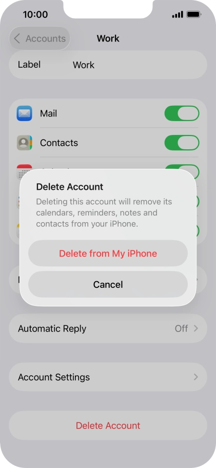 Press Delete from My iPhone.