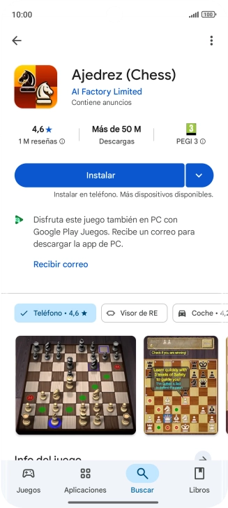 Pulsa Instalar y sigue las indicaciones de la pantalla para instalar la app.