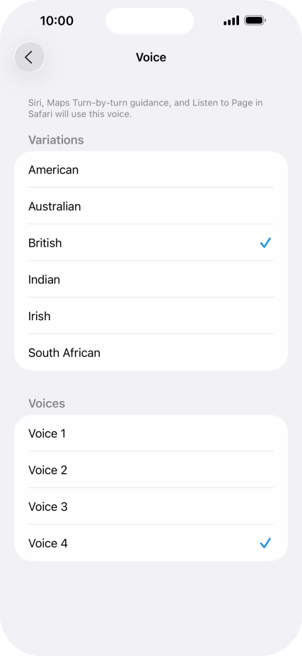 Press the required accent.