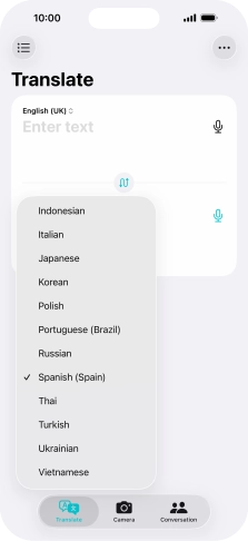 Press the required target language.