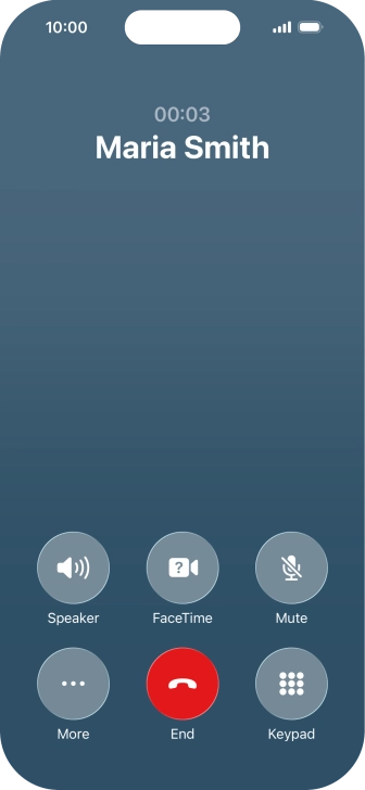 Press More during an ongoing call.
