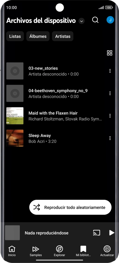 Pulsa el archivo de música deseado.