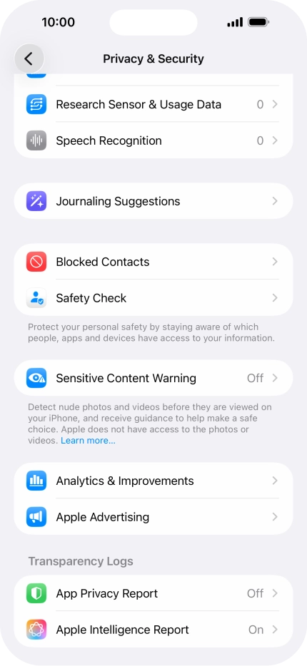 Press App Privacy Report.