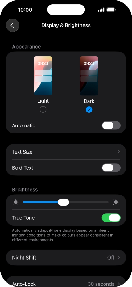 Press the indicator next to 