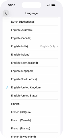 Press the required language.