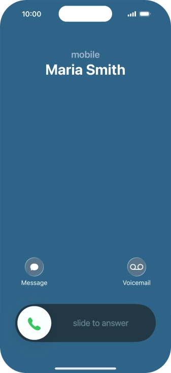 Press and drag the accept call icon right.
