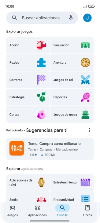 Pulsa en el campo de búsqueda.