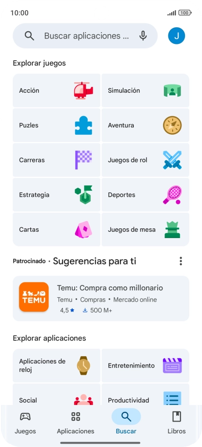 Pulsa en el campo de búsqueda.