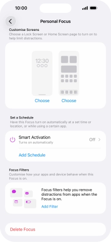 Press the required screen type and follow the instructions on the screen to select the required settings.