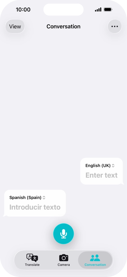 Press the microphone icon and say the required word or sentence.