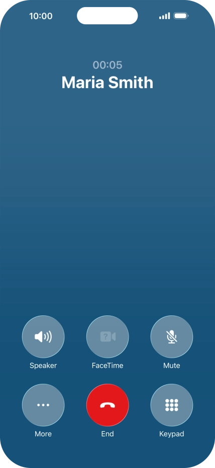 Press More during an ongoing call.