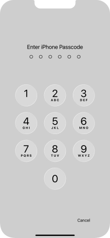 Use the phone lock code you created.