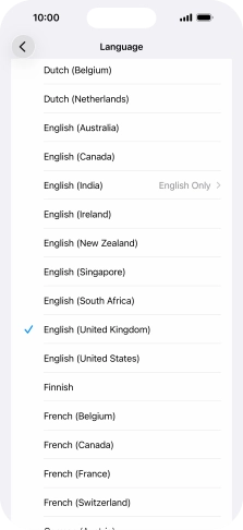 Press the required language.