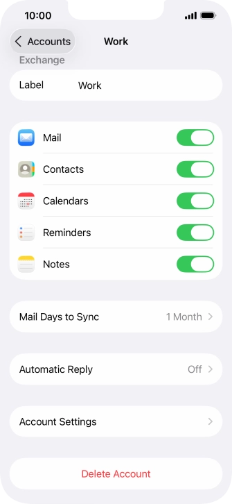 Press Delete Account.