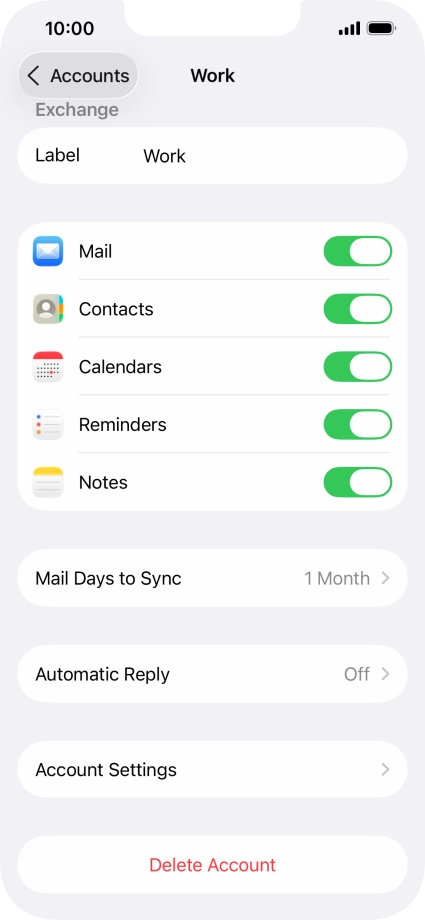 Press Delete Account.