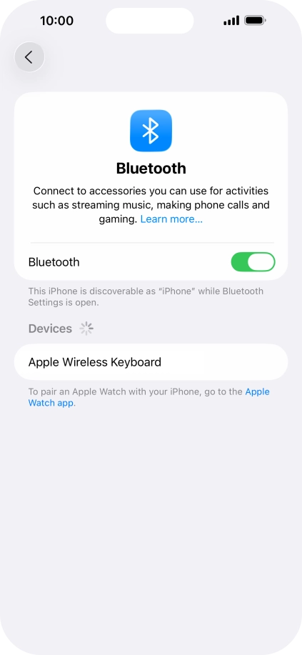 Press the required Bluetooth device and follow the instructions on the screen to pair the device with your phone.