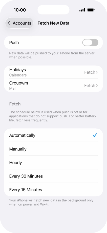 If you turn off the function, press the required setting.