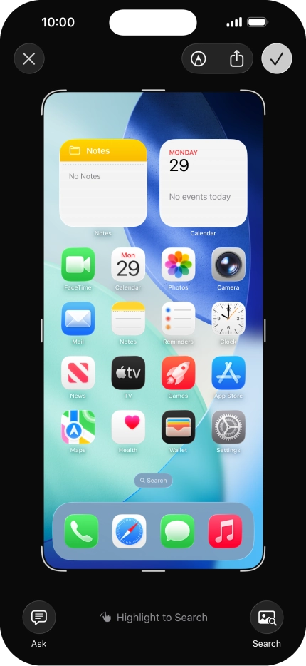Follow the instructions on the screen to edit and save your screenshot.