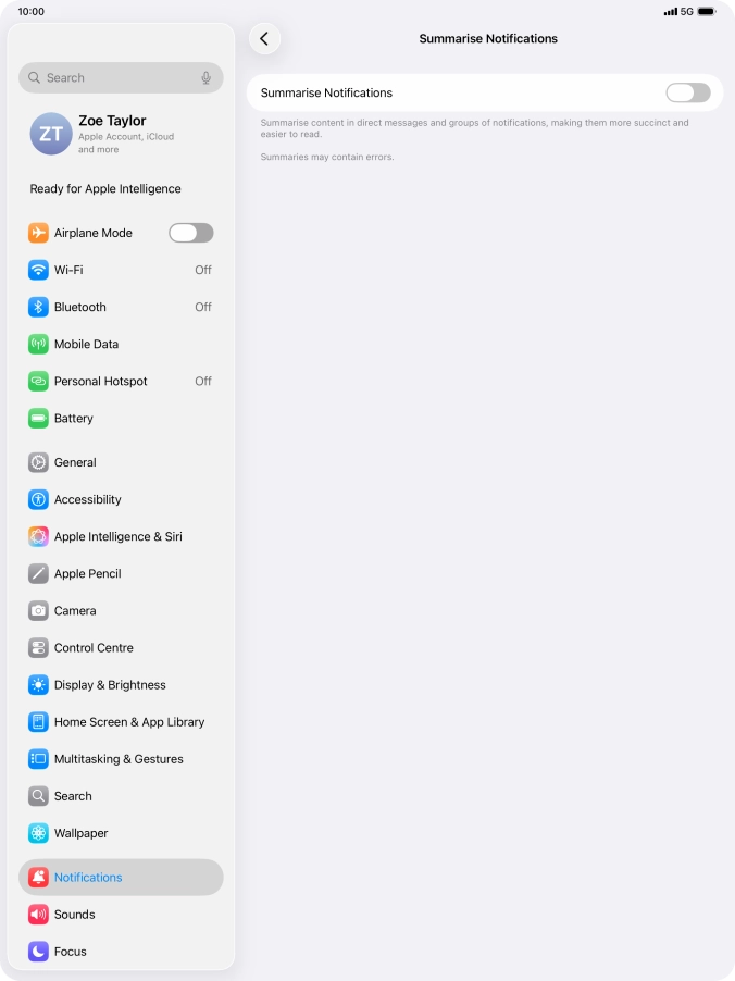 Press the indicator next to 
