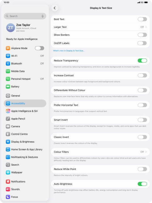 Press the indicator next to 