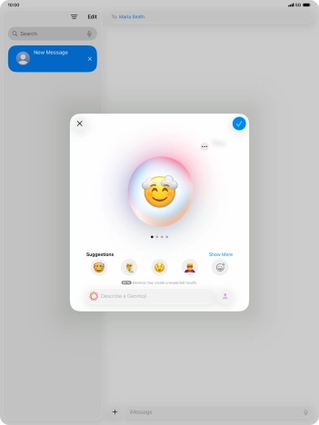 Slide your finger right or left on the screen to see the generated results.