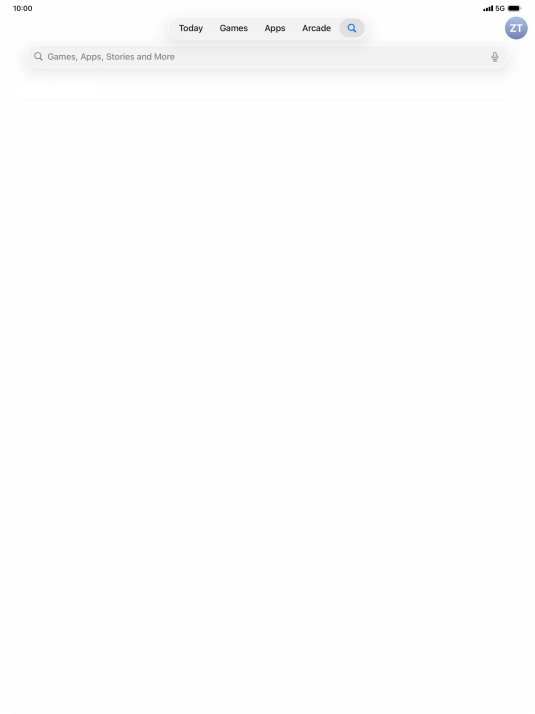 Press the search field.