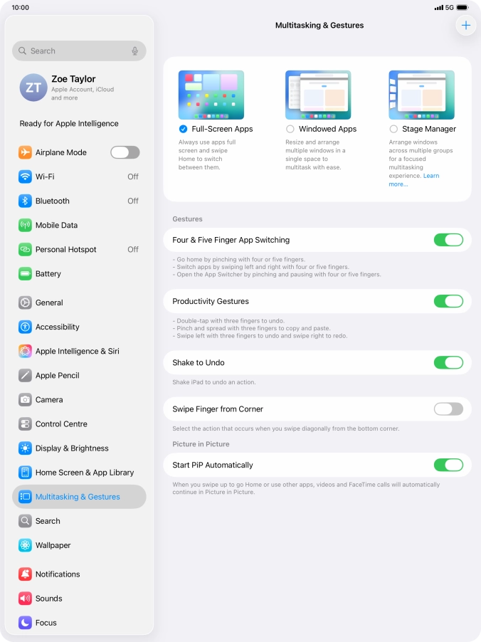 Press Windowed Apps.