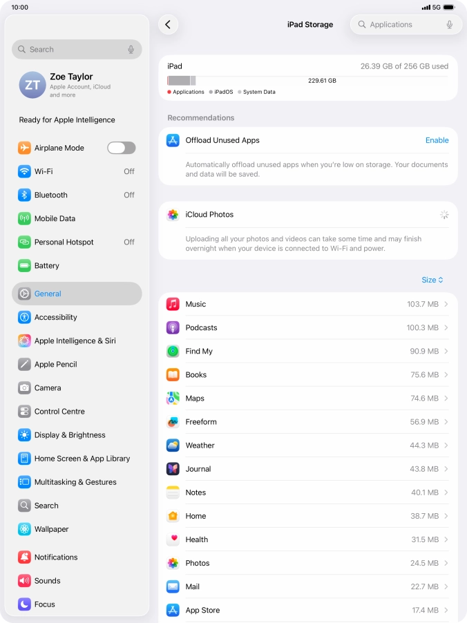 Press the required app.