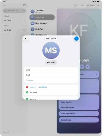 Press the confirm icon.