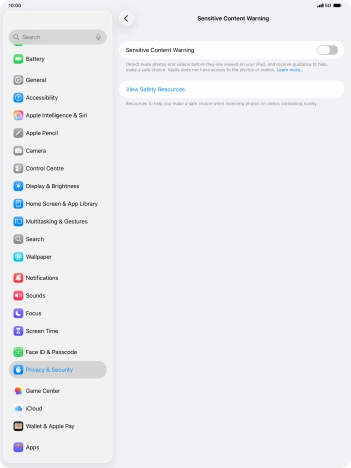 Press the indicator next to 