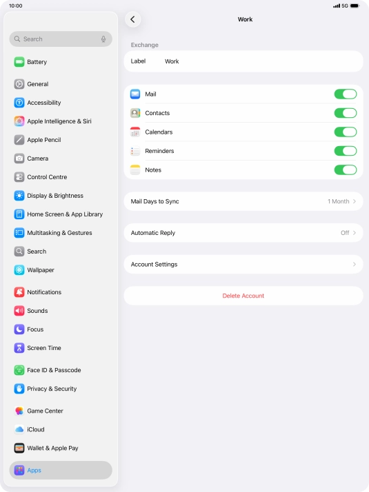 Press Delete Account.