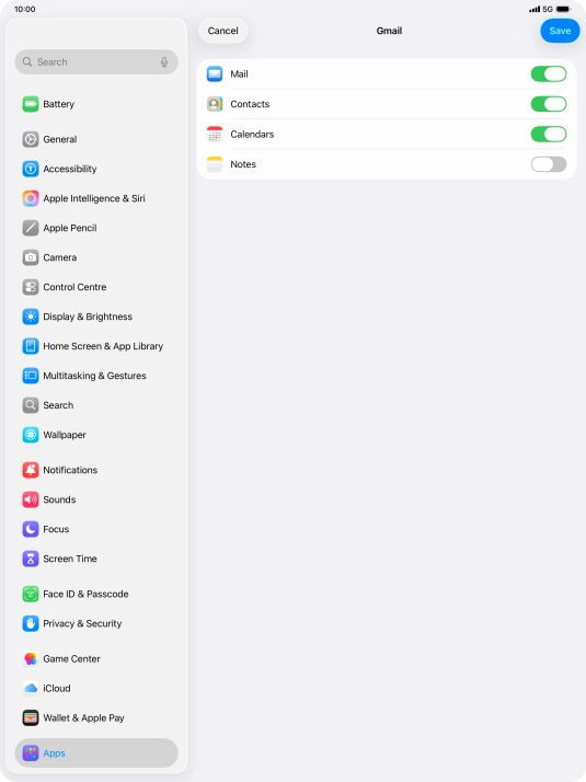 If this screen is displayed, you email account has been recognised and set up automatically. Follow the instructions on the screen to key in more information and finish setting up your tablet.