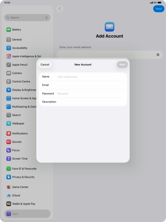 Press Name and key in the required sender name.