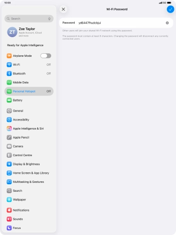 Press the confirm icon.