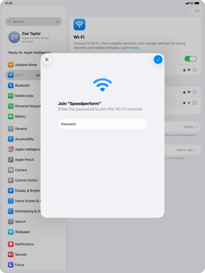 Press the confirm icon.