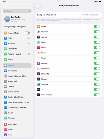 Press Background App Refresh.